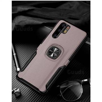 Knight Armor Anti Drop PC + Silicone Invisible Ring Holder Phone Cover for Huawei P30 Pro - Rose Gold