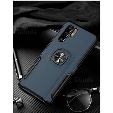 Knight Armor Anti Drop PC + Silicone Invisible Ring Holder Phone Cover for Huawei P30 Pro - Sapphire