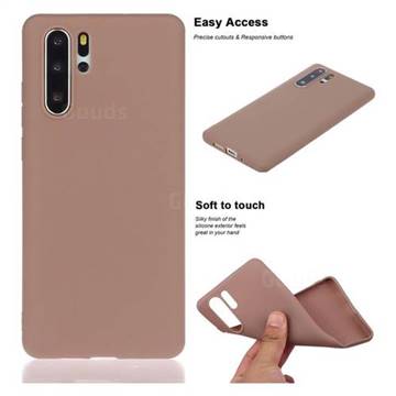Soft Matte Silicone Phone Cover for Huawei P30 Pro - Khaki