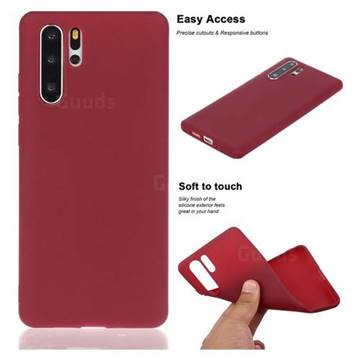 Soft Matte Silicone Phone Cover for Huawei P30 Pro - Wine Red
