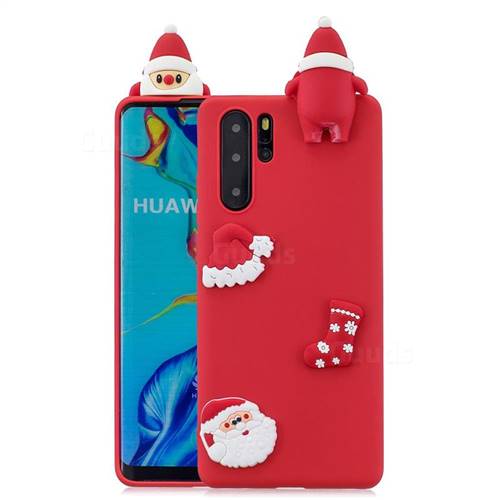 Red Santa Claus Christmas Xmax Soft 3D Silicone Case for Huawei P30 Pro