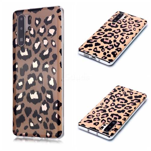 Leopard Galvanized Rose Gold Marble Phone Back Cover for Huawei P30 Pro