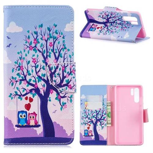 Tree and Owls Leather Wallet Case for Huawei P30 Pro