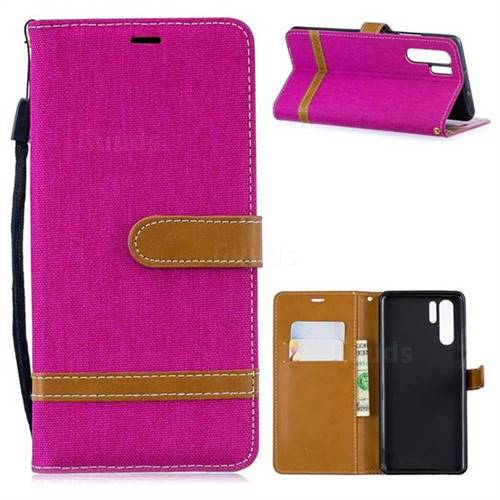 Jeans Cowboy Denim Leather Wallet Case for Huawei P30 Pro - Rose