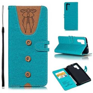 Ladies Bow Clothes Pattern Leather Wallet Phone Case for Huawei P30 Pro - Green