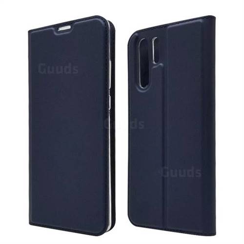 Ultra Slim Card Magnetic Automatic Suction Leather Wallet Case for Huawei P30 Pro - Royal Blue