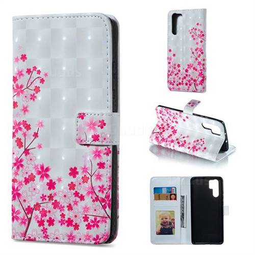 Cherry Blossom 3D Painted Leather Phone Wallet Case for Huawei P30 Pro