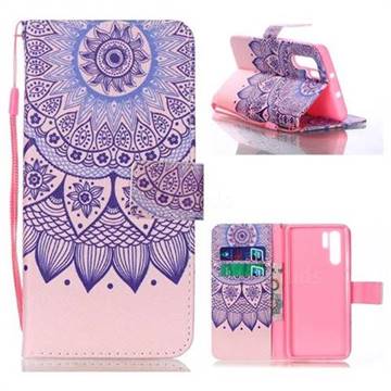 Purple Sunflower Leather Wallet Phone Case for Huawei P30 Pro