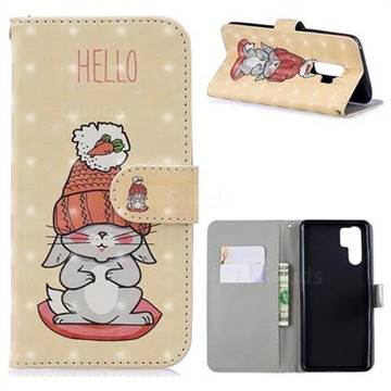 Hello Rabbit 3D Painted Leather Phone Wallet Case for Huawei P30 Pro
