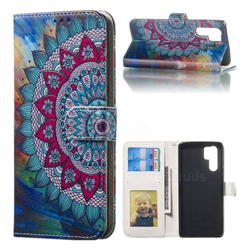 Mandala Flower 3D Relief Oil PU Leather Wallet Case for Huawei P30 Pro