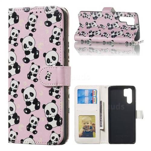 Cute Panda 3D Relief Oil PU Leather Wallet Case for Huawei P30 Pro