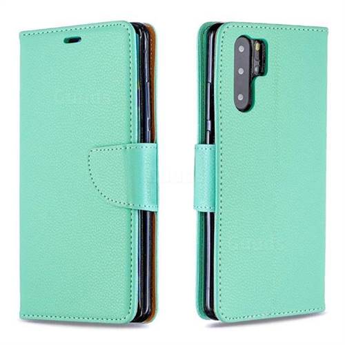 Classic Luxury Litchi Leather Phone Wallet Case for Huawei P30 Pro - Green