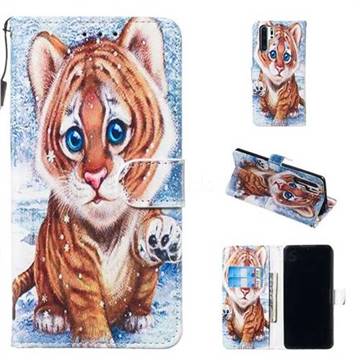 Baby Tiger Smooth Leather Phone Wallet Case for Huawei P30 Pro