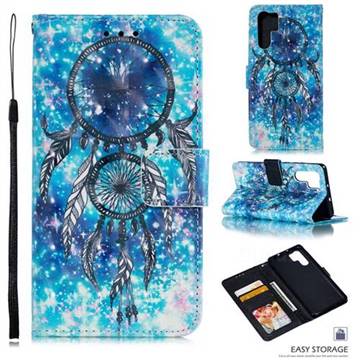 Blue Wind Chime 3D Painted Leather Phone Wallet Case for Huawei P30 Pro