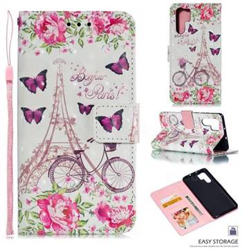 Bicycle Flower Tower 3D Painted Leather Phone Wallet Case for Huawei P30 Pro