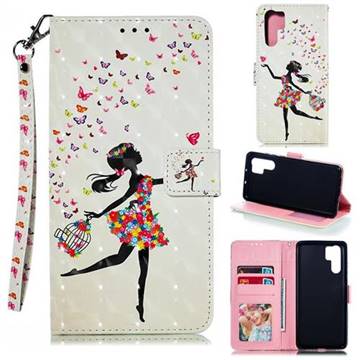 Flower Girl 3D Painted Leather Phone Wallet Case for Huawei P30 Pro
