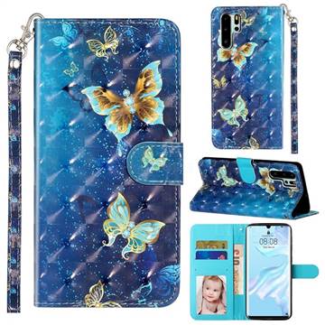 Rankine Butterfly 3D Leather Phone Holster Wallet Case for Huawei P30 Pro