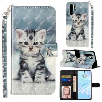 Kitten Cat 3D Leather Phone Holster Wallet Case for Huawei P30 Pro