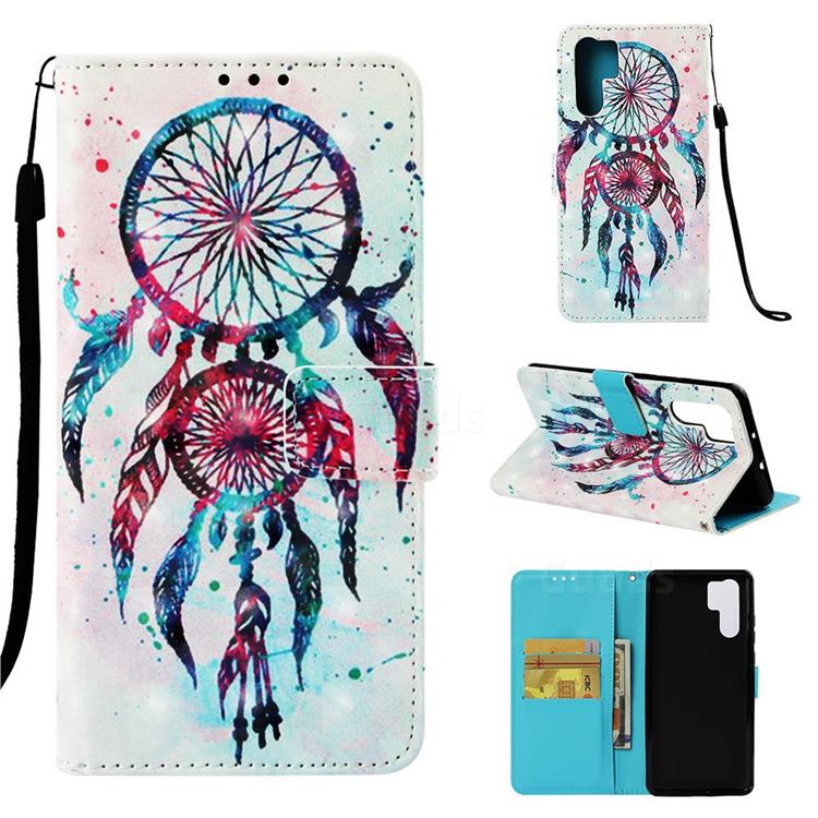 ColorDrops Wind Chimes 3D Painted Leather Wallet Case for Huawei P30 Pro