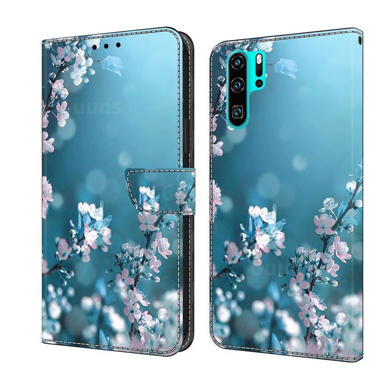 Plum Blossom Crystal PU Leather Protective Wallet Case Cover for Huawei P30 Pro
