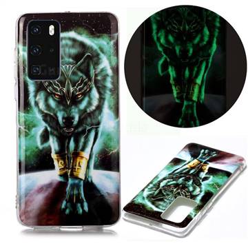 Wolf King Noctilucent Soft TPU Back Cover for Huawei P40