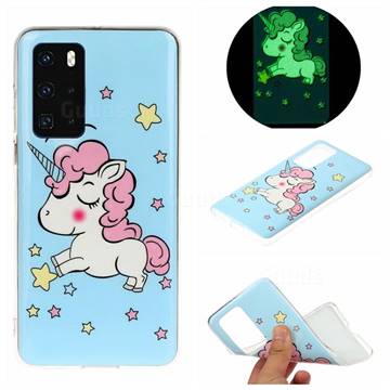 Stars Unicorn Noctilucent Soft TPU Back Cover for Huawei P40