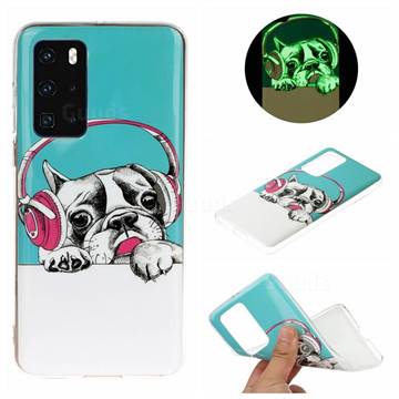 Headphone Puppy Noctilucent Soft TPU Back Cover for Huawei P40