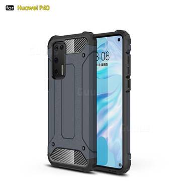 King Kong Armor Premium Shockproof Dual Layer Rugged Hard Cover for Huawei P40 - Navy