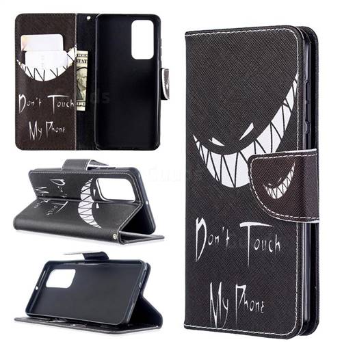 Crooked Grin Leather Wallet Case for Huawei P40