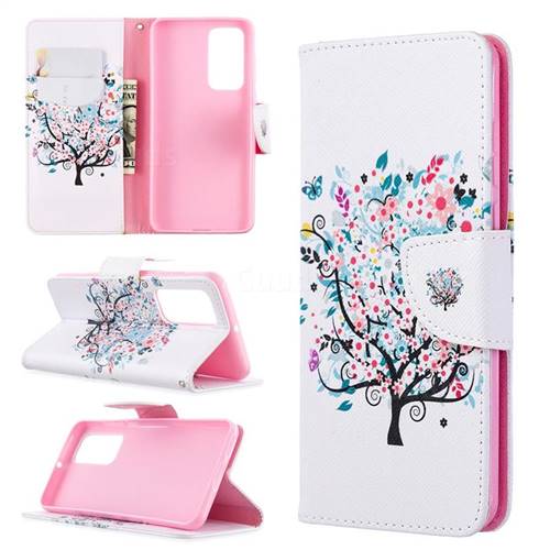 Colorful Tree Leather Wallet Case for Huawei P40