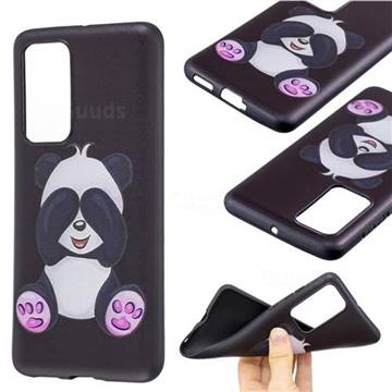 Lovely Panda 3D Embossed Relief Black Soft Back Cover for Huawei P40