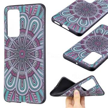Mandala 3D Embossed Relief Black Soft Back Cover for Huawei P40
