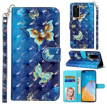Rankine Butterfly 3D Leather Phone Holster Wallet Case for Huawei P40