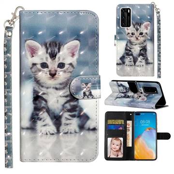 Kitten Cat 3D Leather Phone Holster Wallet Case for Huawei P40