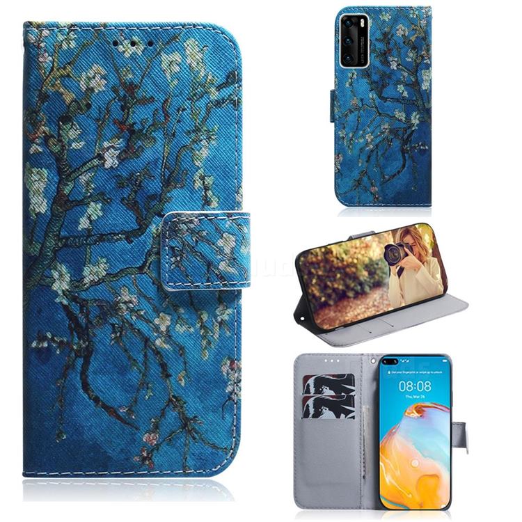 Apricot Tree PU Leather Wallet Case for Huawei P40