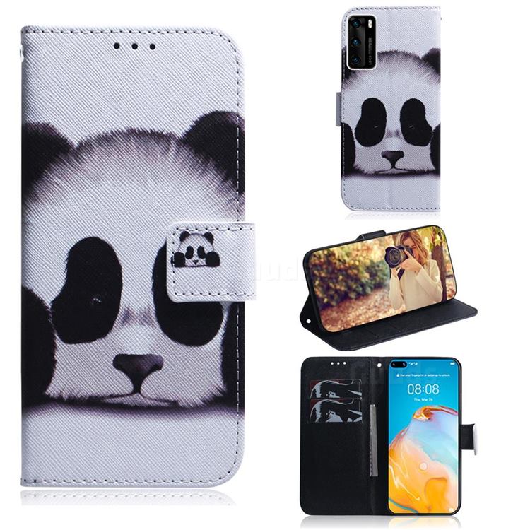 Sleeping Panda PU Leather Wallet Case for Huawei P40