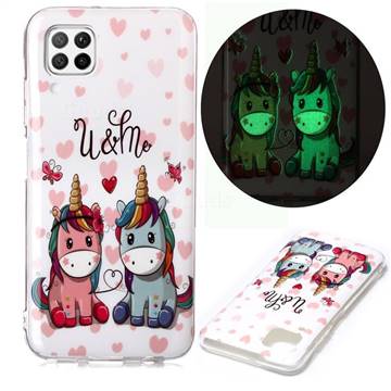 Couple Unicorn Noctilucent Soft TPU Back Cover for Huawei P40 Lite