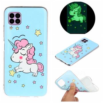 Stars Unicorn Noctilucent Soft TPU Back Cover for Huawei P40 Lite