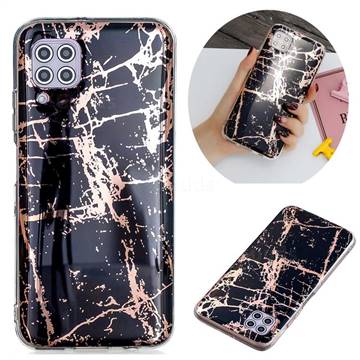 Black Galvanized Rose Gold Marble Phone Back Cover for Huawei P40 Lite