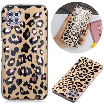 Leopard Galvanized Rose Gold Marble Phone Back Cover for Huawei P40 Lite