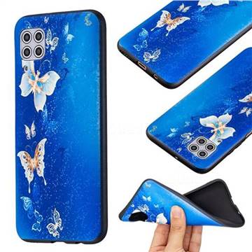 Golden Butterflies 3D Embossed Relief Black Soft Back Cover for Huawei P40 Lite