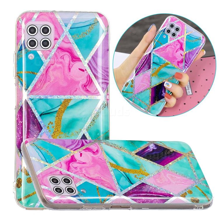 Triangular Marble Painted Galvanized Electroplating Soft Phone Case Cover for Huawei P40 Lite