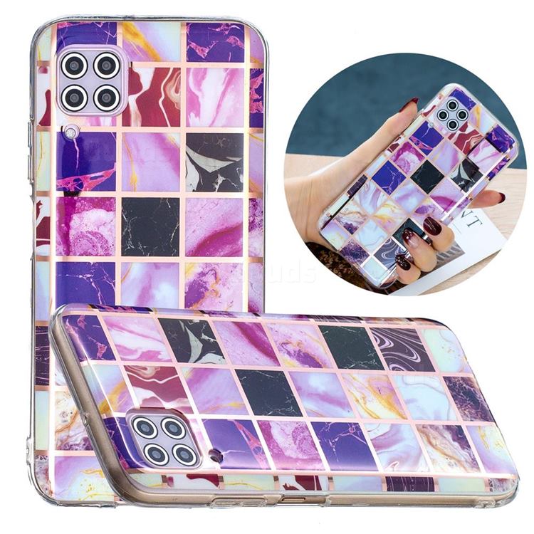 Square Puzzle Painted Marble Electroplating Protective Case for Huawei P40 Lite