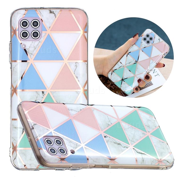 Fresh Triangle Painted Marble Electroplating Protective Case for Huawei P40 Lite