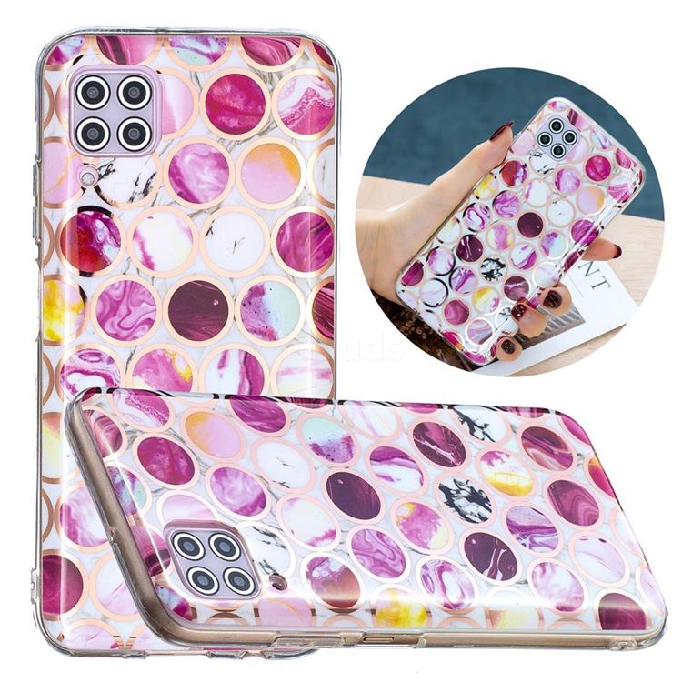 Round Puzzle Painted Marble Electroplating Protective Case for Huawei P40 Lite