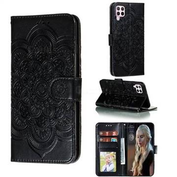 Intricate Embossing Datura Solar Leather Wallet Case for Huawei P40 Lite - Black
