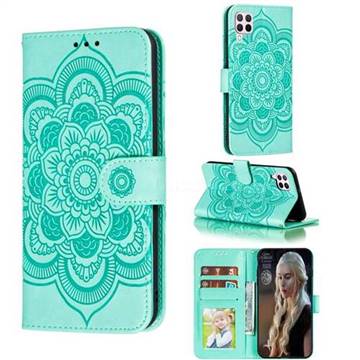 Intricate Embossing Datura Solar Leather Wallet Case for Huawei P40 Lite - Green