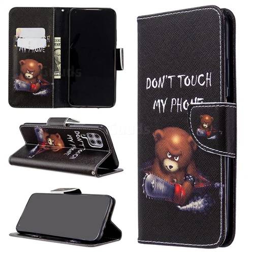 Chainsaw Bear Leather Wallet Case for Huawei P40 Lite