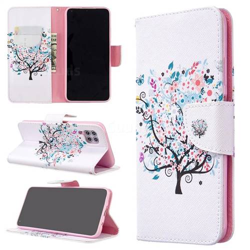 Colorful Tree Leather Wallet Case for Huawei P40 Lite