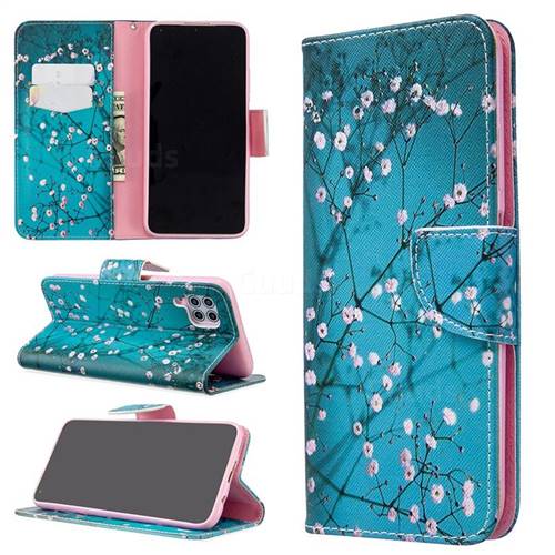 Blue Plum Leather Wallet Case for Huawei P40 Lite